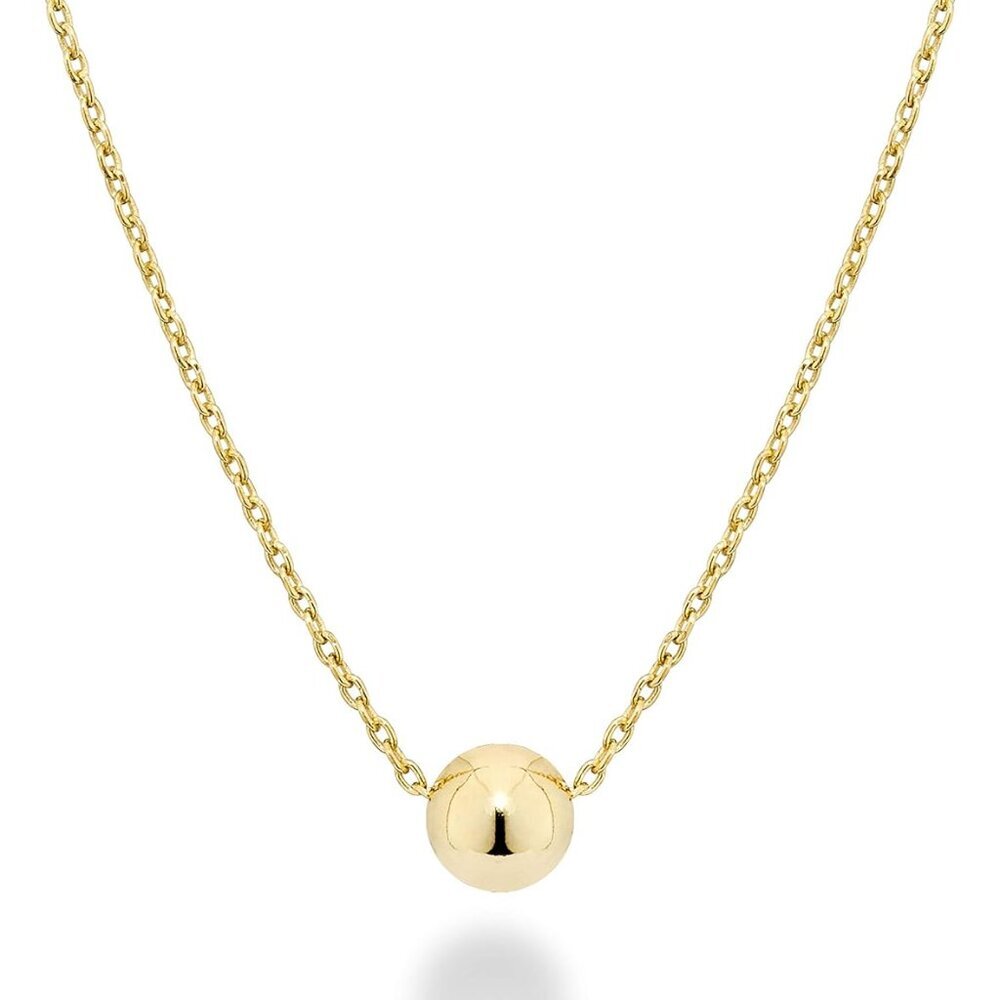 925 Sterling Silver Or 18k Yellow Gold Plated Italian 5mm Slide Bead Ball Pendan